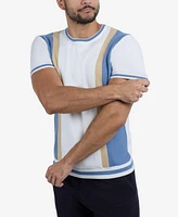 Spring + Mercer Men's Jacquard Crew Neck Short Sleeve Sweater
