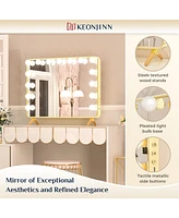 keonjinn Led Lighted Hollywood Makeup Mirror with Usb Plug-in & Dimmable & Memory Function