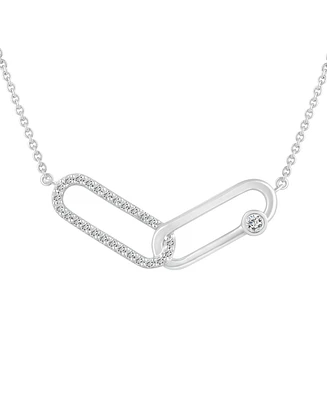 Diamond Link Collar Necklace (1/4 ct. t.w.) in 10k White Gold