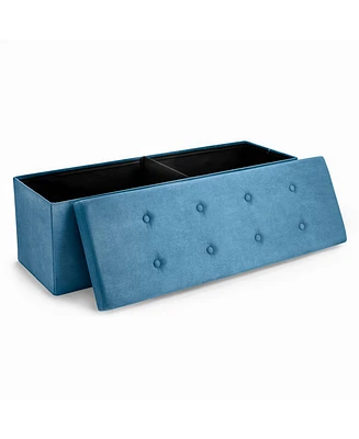 Sorbus 43 Inch Faux Suede Storage Bench - Perfect Toy and Shoe Chest, Hope Chest, Pouffe Ottoman, Seat, Foot Rest (Large|Teal)