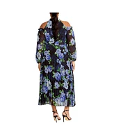 Plus Promise Print Maxi Dress