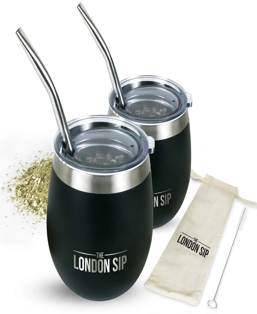 London Sip 8 oz. Yerba Mate Cup Bombilla Straw