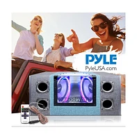 Pyle Dual Subwoofer Box System, 12'' Vented Enclosure, 1200W Max, Led Lights