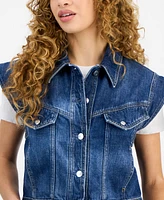 Boss Orange Women's Extended-Shoulder Denim Vest