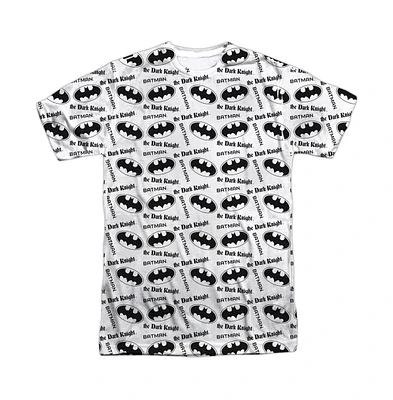 Batman Men's Repeat Dark Knight Short Sleeve Adult 100% Poly Crew Tee / T-Shirt