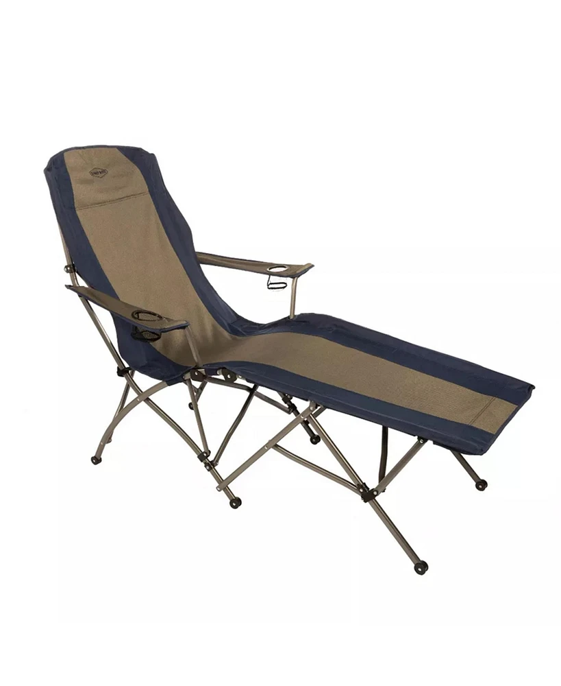 Kamp-Rite Kamp-Kamp-Rite Portable Folding Outdoor Soft Arm Lounger Camp Beach Chair, Navy/Tan Portable Folding Outdoor Soft Arm Lounger Camp Beach Cha