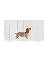 Hiddin Clear Freestanding Pet Gate Zig Zag