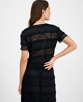 And Now This Women's Scoop-Neck Short-Sleeve Lace Top