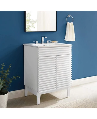 Freestanding Bath Vanity with White Ceramic Top Unassembled for bathroom