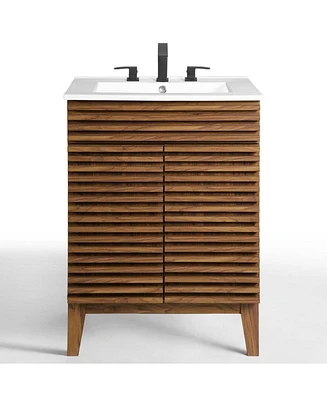 Freestanding Bath Vanity with White Ceramic Top Unassembled for bathroom