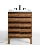 Freestanding Bath Vanity with White Ceramic Top Unassembled for bathroom