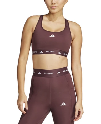 adidas Women's Medium-Impact Logo-Band Sports Bra