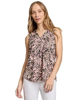 Jones New York Women's Printed Moss Crepe Shell Top