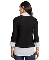 Jones New York Women's Twofer Serenity Knit Top