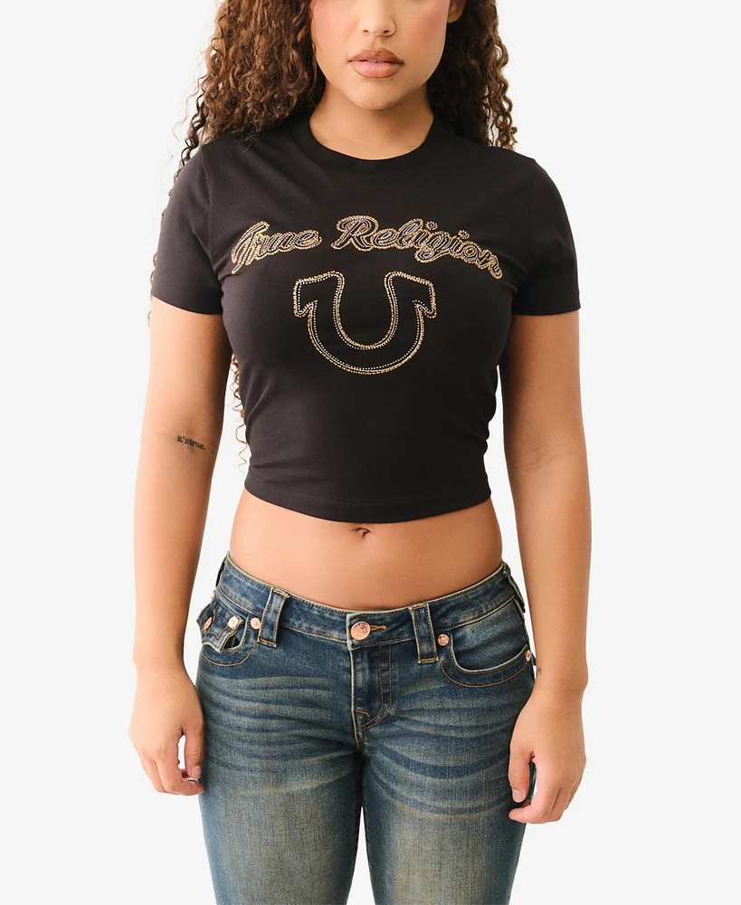 True Religion Women's Arched Logo Baby Top