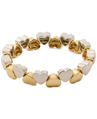 Kate Spade New York Two-Tone Polished Heart Double Row Stretch Bracelet