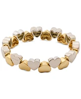 Kate Spade New York Two-Tone Polished Heart Double Row Stretch Bracelet