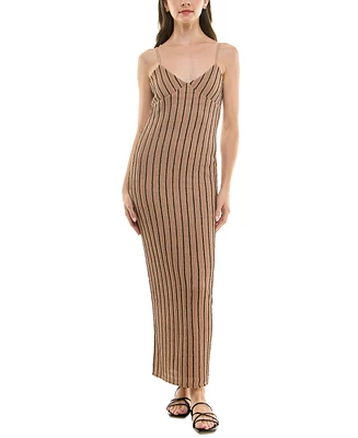 Juniors' Textured Striped Knit Maxi Dress