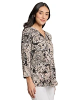 Jones New York Women's Printed Moss Crepe Top