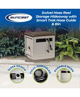 Suncast Swivel Hose Reel Storage Hideaway w/Smart Trak Hose Guide & Bin (2 Pack)