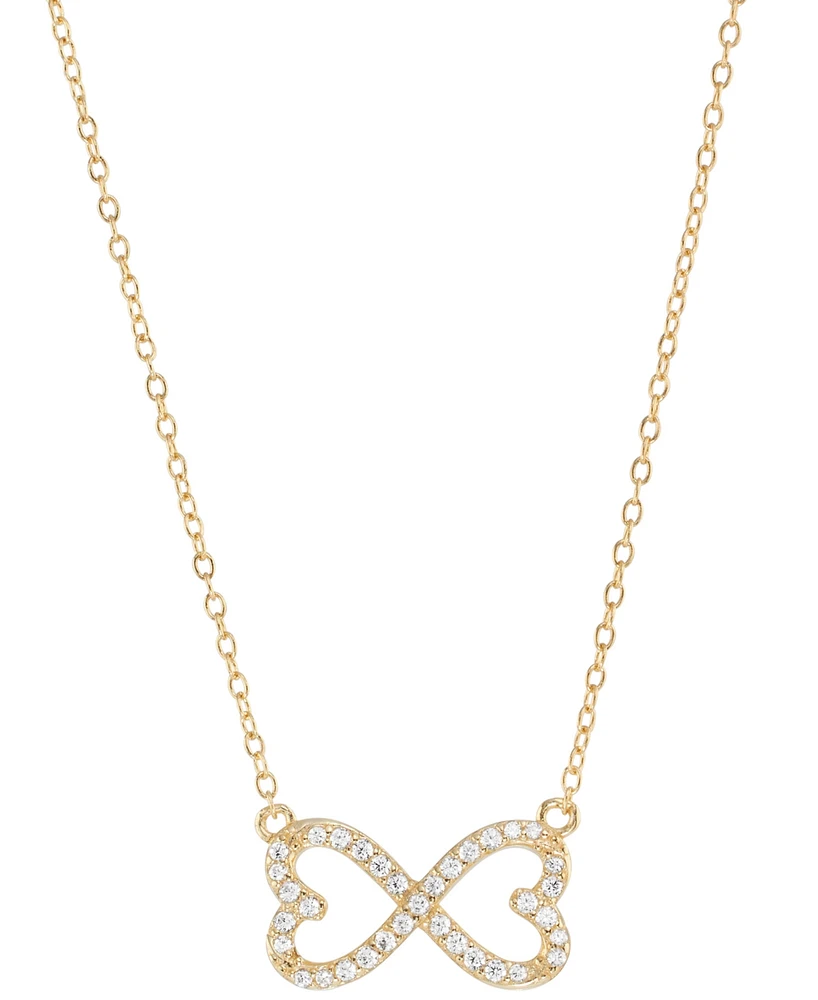 Cubic Zirconia Infinity Heart Pendant Necklace (3/4 ct. t.w.) in 14k Gold over Sterling Silver