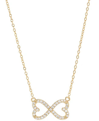 Cubic Zirconia Infinity Heart Pendant Necklace (3/4 ct. t.w.) in 14k Gold over Sterling Silver