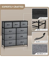 Sorbus 9 Drawers Dresser - Furniture Storage for Bedroom, Closet, Office Organization - Steel Frame, Wood Top