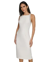 Calvin Klein Women's Embellished Scuba Sheath Dress