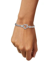 Diamond Heart Bangle Bracelet (1/4 ct. t.w.) in Sterling Silver