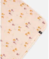 Deux par Deux Baby Girl Printed Muslin Blanket Peach With Pears - Infant|Toddler