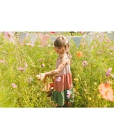 Deux par Big Girls Tiered Color Block Peasant Dress Peach Pink And Green