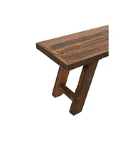 Jofran Reston 48" Reclaimed Solid Wood Rustic Distressed Dining Bench
