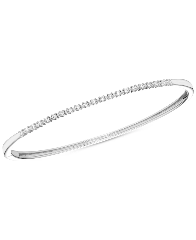 Diamond Narrow Line Bangle Bracelet (3/8 ct. t.w.) in 14k White Gold