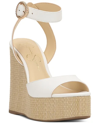 Jessica Simpson Women's Kamindi Ankle-Strap Platform Wedge Sandals