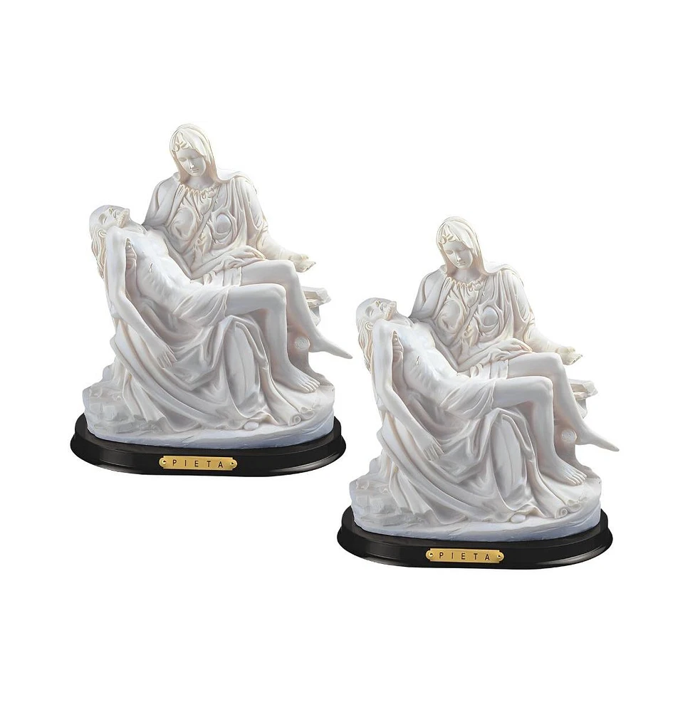 Fc Design "2-pc Set" 10"H White La Pieta by Michelangelo Statue Holy Figurine Statue Ornament Home Room Office Decor and Perfect Ideas for Housewarmin