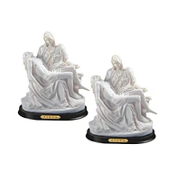 Fc Design "2-pc Set" 10"H White La Pieta by Michelangelo Statue Holy Figurine Statue Ornament Home Room Office Decor and Perfect Ideas for Housewarmin