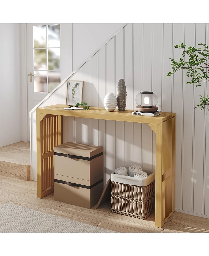 46.22 in. Rectangle Solid Wood Farmhouse Console Table or Living Room, Hallway, Foyer, Entryway