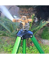 Mecale Impact Sprinkler on Tripod Base Set of 2 with 360 Degree Rotation