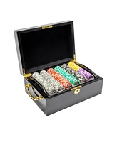 Slickblue 500 Count Hi Roller Poker Chip Set – Premium Clay Chips with Wooden Case for Storage and Style