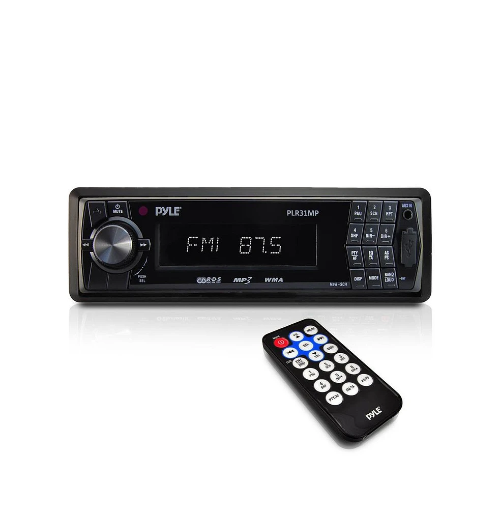 Pyle Single Din Vehicle Receiver Headunit, Detachable Face, Usb, Sd, MP3