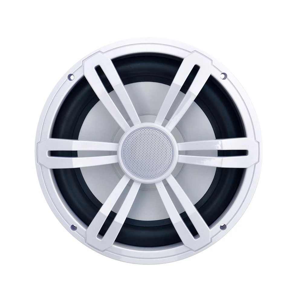 Pyle 12'' Slim Waterproof Subwoofer with Rubber Edge, 500W, White