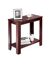 Gouun 2-Tier Modern Compact End Table with Storage Shelf