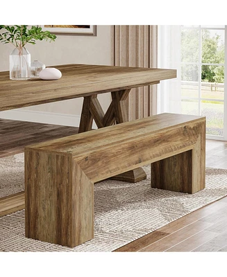 Tribesigns Dining Bench, Farmhouse Wooden Entryway Bench, Entry 47" Long Bench for Living Dining Room, Hallway and Bedroom, Easy Assembly