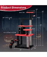 Gymax Gothic Cat Tree 52'' Tall Cat Tower w/ Cat Bed Cat Condo Sisal Scratching Post