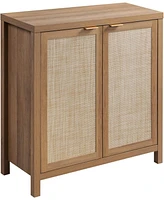 gaomon Sideboard Buffets Storage Cabinet - Boho Large Coffee Bar with Rattan Decorated Door Farmhouse Chest Credenza