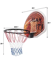 Kuyotq Wall Mounted Fan Backboard with Basketball Hoop and Rim
