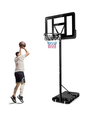 Kuyotq Adjustable Portable Basketball Hoop Stand with Shatterproof Backboard Wheels