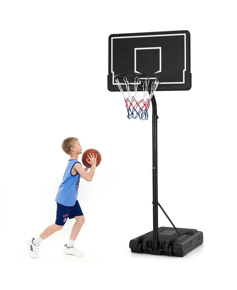 Kuyotq Basketball Hoop 5.6-6.5 Ft Height Adjustable for Kids with Shatterproof Backboard