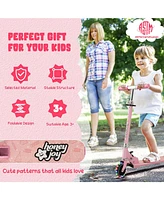 Kuyotq Folding Adjustable Height Kids Toy Kick Scooter with 2 Flashing Wheels