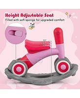 Kuyotq 3 in 1 Rocking Horse with Detachable Balance Board and Seat
